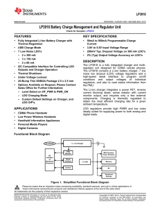 LP3918 Battery Charge Management and