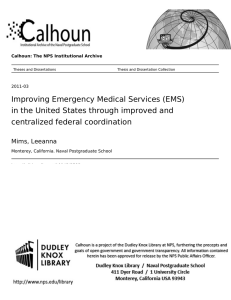 (EMS) in the United States through improved and centralized federal