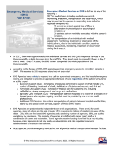 Emergency Medical Services (EMS) Fact Sheet