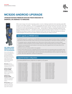 MC9200 Android Upgrade Fact Sheet