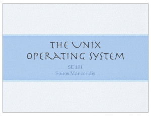 The Unix Operating System - Department of Computer Science