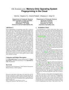 Memory-Only Operating System Fingerprinting in the Cloud