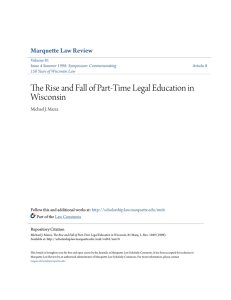 The Rise and Fall of Part-Time Legal Education in Wisconsin