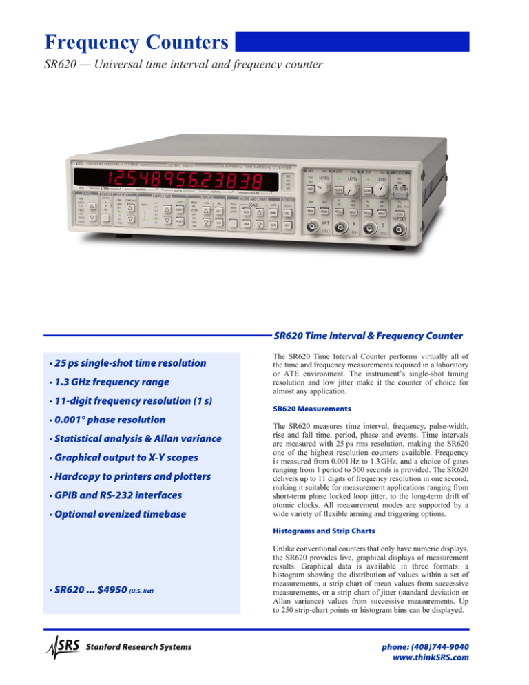 Frequency Counters - Stanford Research Systems