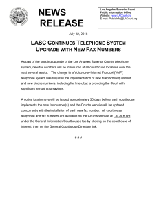 LASC Continues Telephone System Upgrade with New Fax Numbers