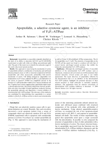 Apoptolidin, a selective cytotoxic agent, is an inhibitor of F0F1
