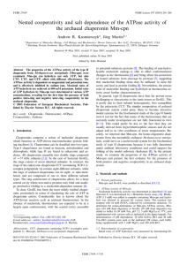Nested cooperativity and salt dependence of the ATPase activity of