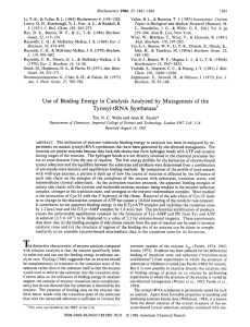 Use of Binding Energy in Catalysis Analyzed by Mutagenesis of the