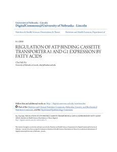 regulation of atp binding cassette transporter a1 and g1 expression