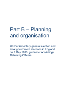 Part B – Planning and Organisation