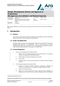 APP603 Design, Development and Approval of Programmes