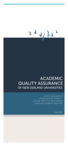 Academic Quality Assurance of New Zealand Universities