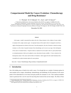 Compartmental Model for Cancer Evolution: Chemotherapy and