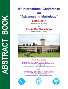Brochure of AdMet 2016 - Metrology Society of India