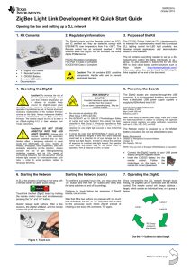 ZigBee Light Link Development Kit Quick Start