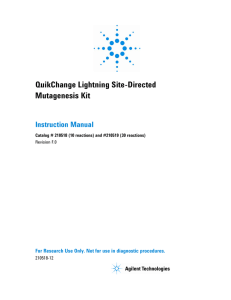 QuikChange Lightning Site-Directed Mutagenesis Kit
