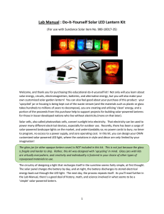 Lab Manual : Do-it-Yourself Solar LED Lantern Kit