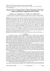 Reactive Power Compensation in Nigeria Electricity Grid