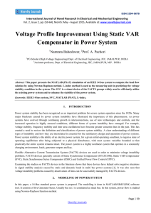 Voltage Profile Improvement Using Static VAR Compensator in