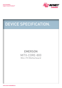 MITX-CORE-800 Mini-ITX Motherboard from Emerson for use in