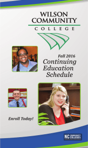 Continuing Education Schedule