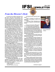 IFSI NEWSLETTER From the Director`s Desk