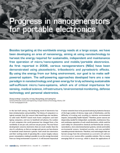 Progress in nanogenerators for portable electronics