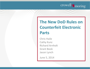 The New DoD Rules on Counterfeit Electronic Parts