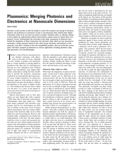 Plasmonics: Merging Photonics and Electronics at Nanoscale