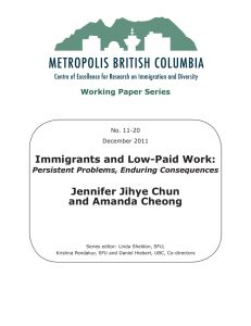 Immigrants and Low-Paid Work - Metropolis British Columbia