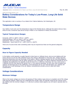 Battery Considerations for Today`s Low-Power, Long