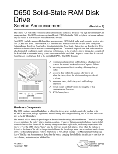 D650 Solid-State RAM Disk Drive