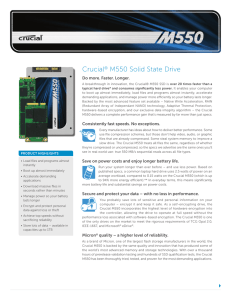 Crucial® M550 Solid State Drive Product Flyer