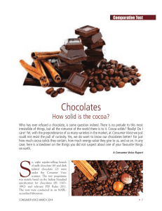 Chocolates - Department of Consumer Affairs