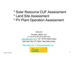 Solar Resource CUF Assessment - National Power Training Institute