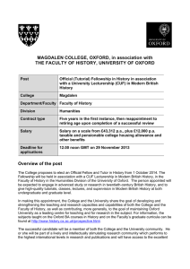 For CUF Lecturerships - Magdalen College