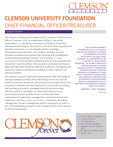 The Clemson University Foundation (CUF) is seeking a Chief