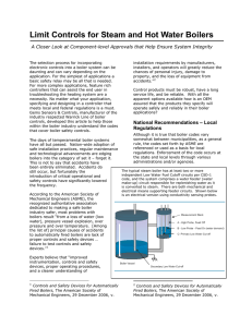 Limits Controls for Steam Boilers: The UL Approach to