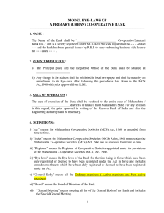 MODEL BYE-LAWS OF A PRIMARY (URBAN) CO