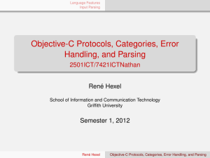 Objective-C Protocols, Categories, Error Handling, and Parsing