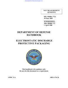 department of defense handbook electrostatic discharge protective