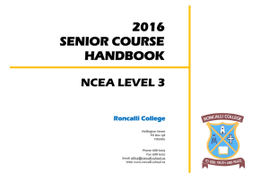 2016 NCEA Level 3 Course Handbook