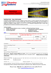 Hazardous Environment Cleaning Reg