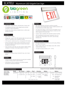 ELXTEU Aluminum LED Edgelit Exit Sign