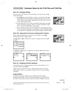 CHAPTER 12 Calculator Notes for the TI-83 Plus and