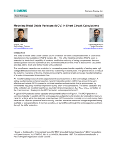 Modeling Metal Oxide Varistors (MOV) in Short Circuit