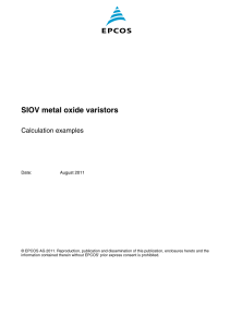 SIOV metal oxide varistors, calculation examples