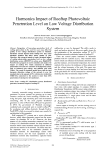 Harmonics Impact of Rooftop Photovoltaic Penetration Level on Low