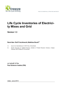 Life Cycle Inventories of Electricity Mixes and Grid - ESU