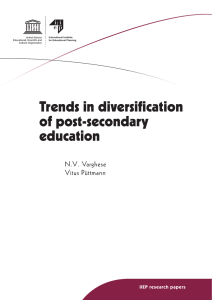 Trends in diversification of post-secondary - unesdoc